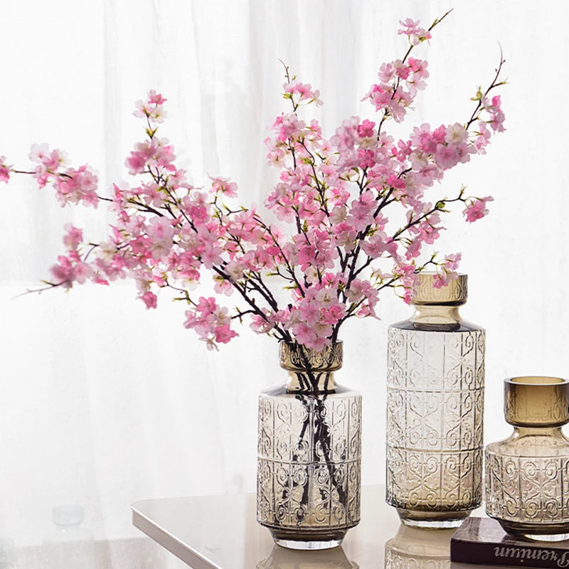 Fleurs de cerisier artificielles en soie de 109 cm pour décoration intérieure, style japonais réaliste
