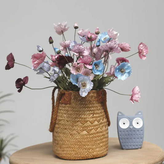 Fleurs de pavot artificielles en soie avec longues tiges – Décoration florale réaliste pour mariage, maison ou fête