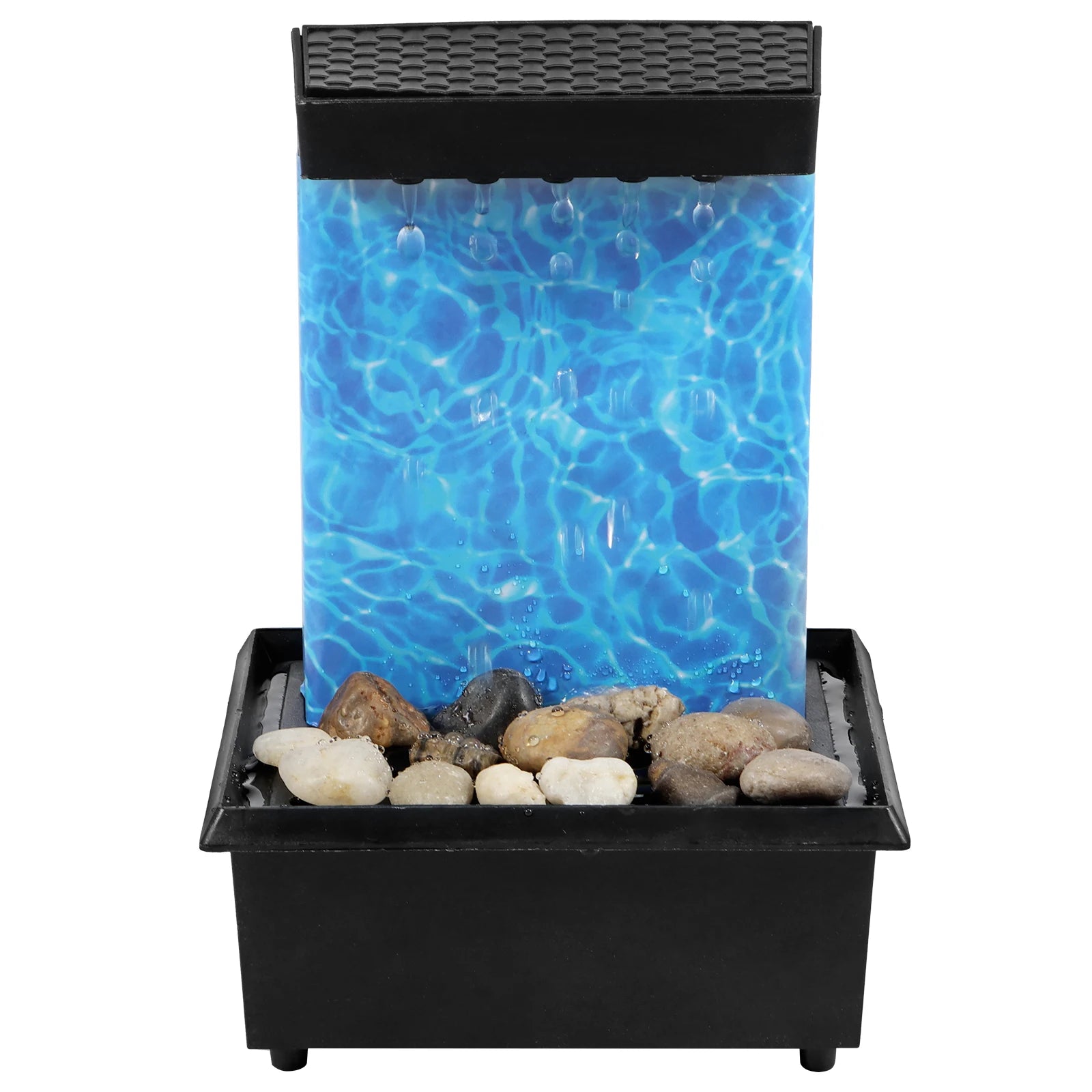 Fontaine à eau décorative en résine avec éclairage LED
