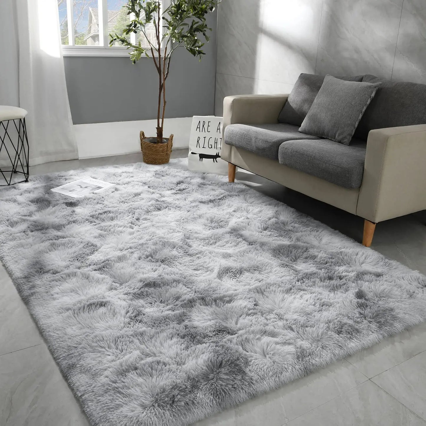 Grand tapis moelleux  en peluche - Décoration intérieure