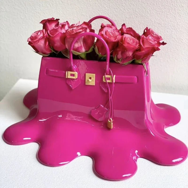 Grand vase en résine style bohème pour décoration intérieure naturelle