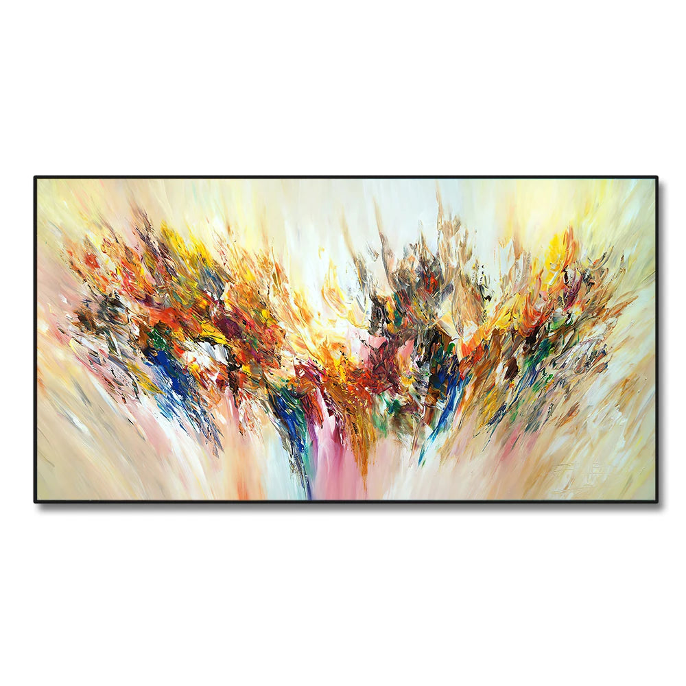 Tableau Moderne Peinture Abstraite Colorée Fleur