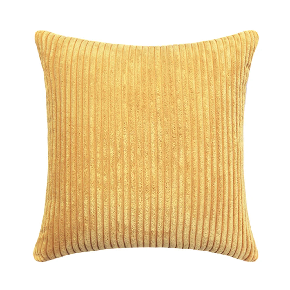 Housse de Coussin en velours côtelé rayé