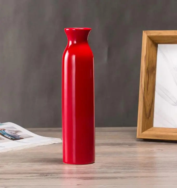 Vase en Céramique Rouge & Bleu