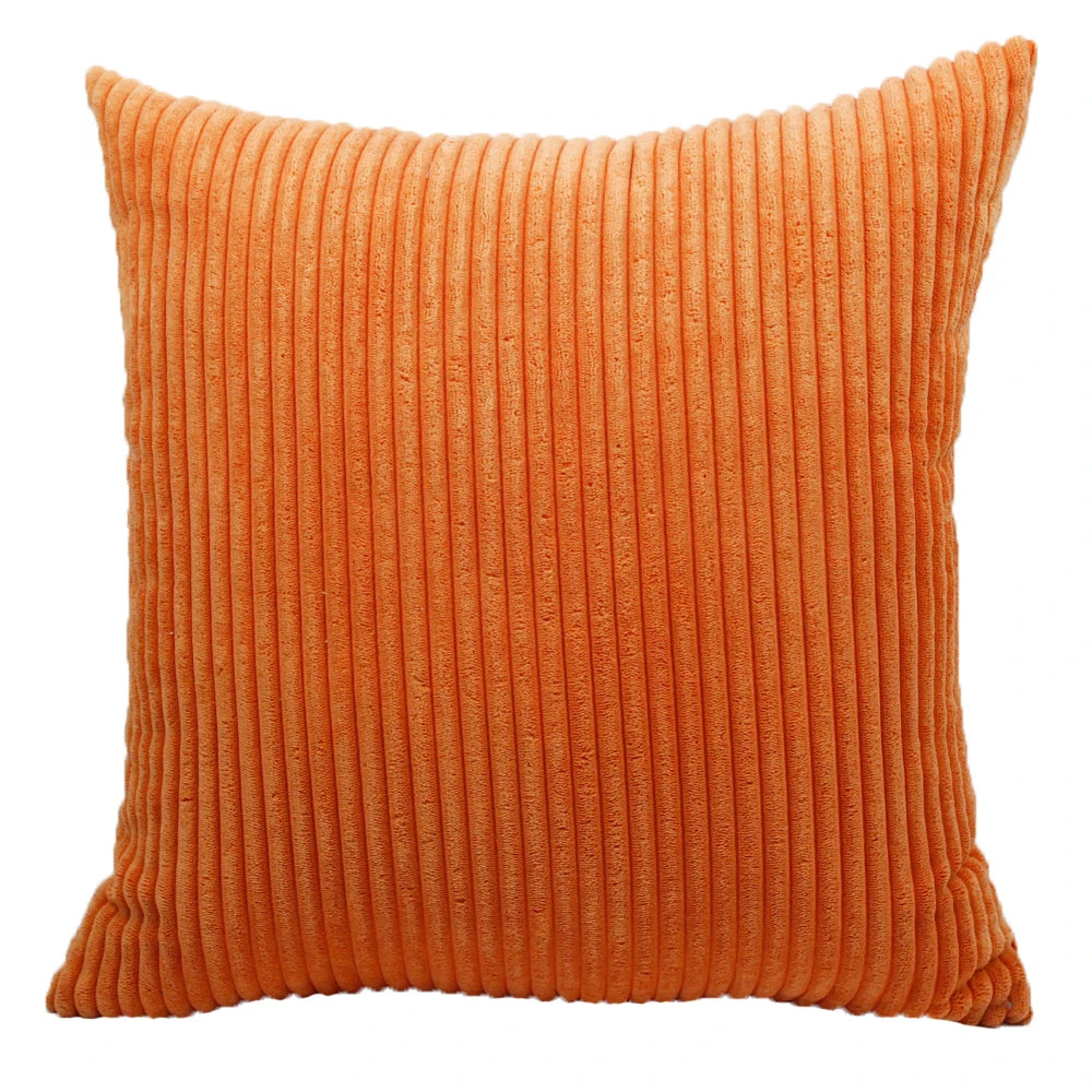 Housse de Coussin en velours côtelé rayé