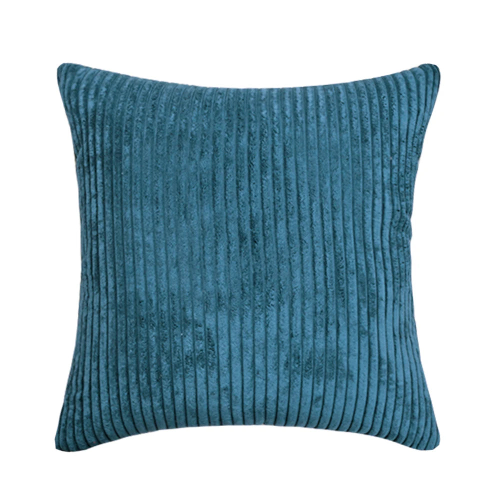 Housse de Coussin en velours côtelé rayé