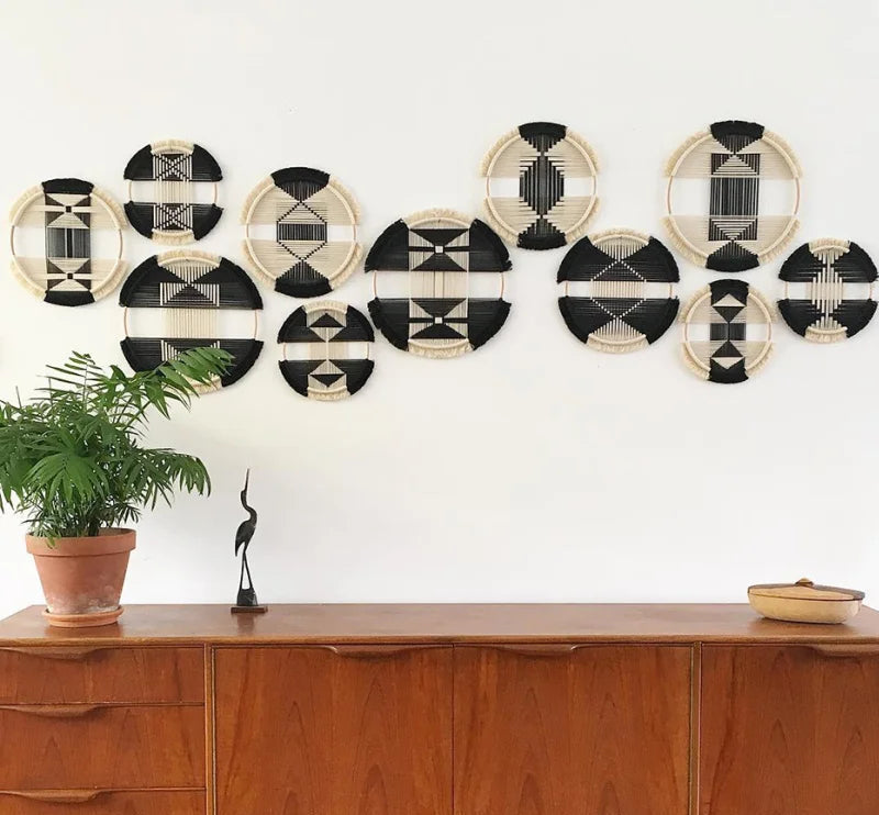 Panier Mural en Macramé Rond