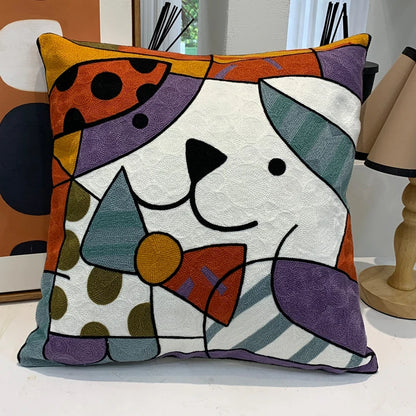 Housse de Coussin brodée style Picasso