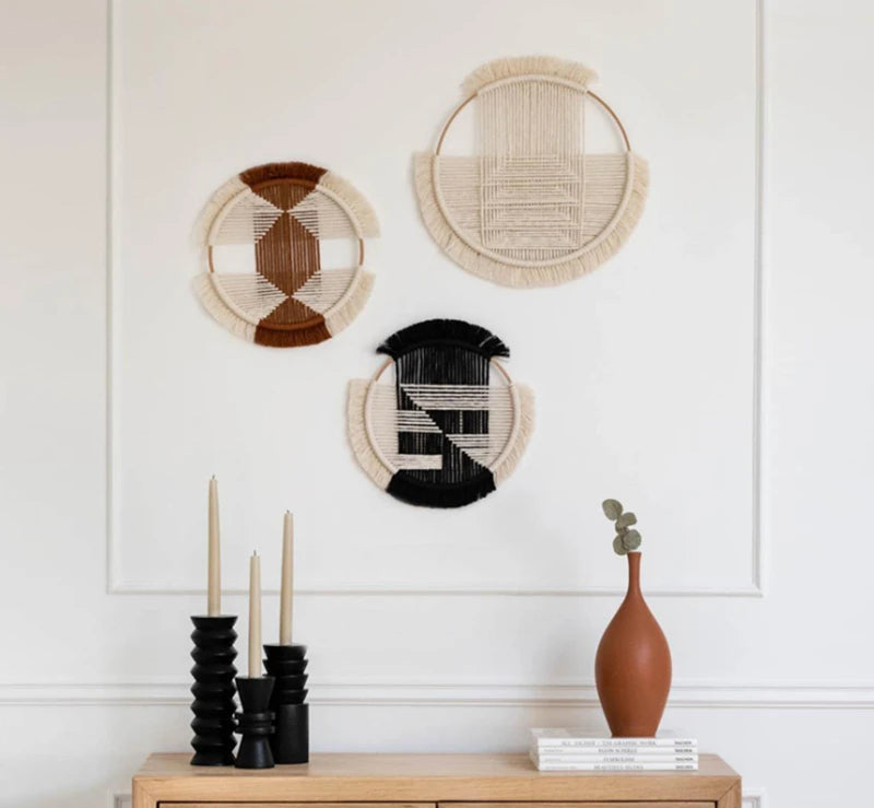Panier Mural  Rond en Macramé