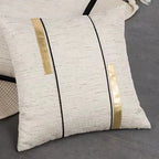 Housse de Coussin ivoire à rayures en Jacquard