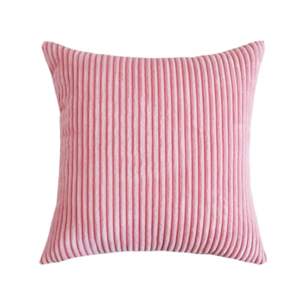Housse de Coussin en velours côtelé rayé