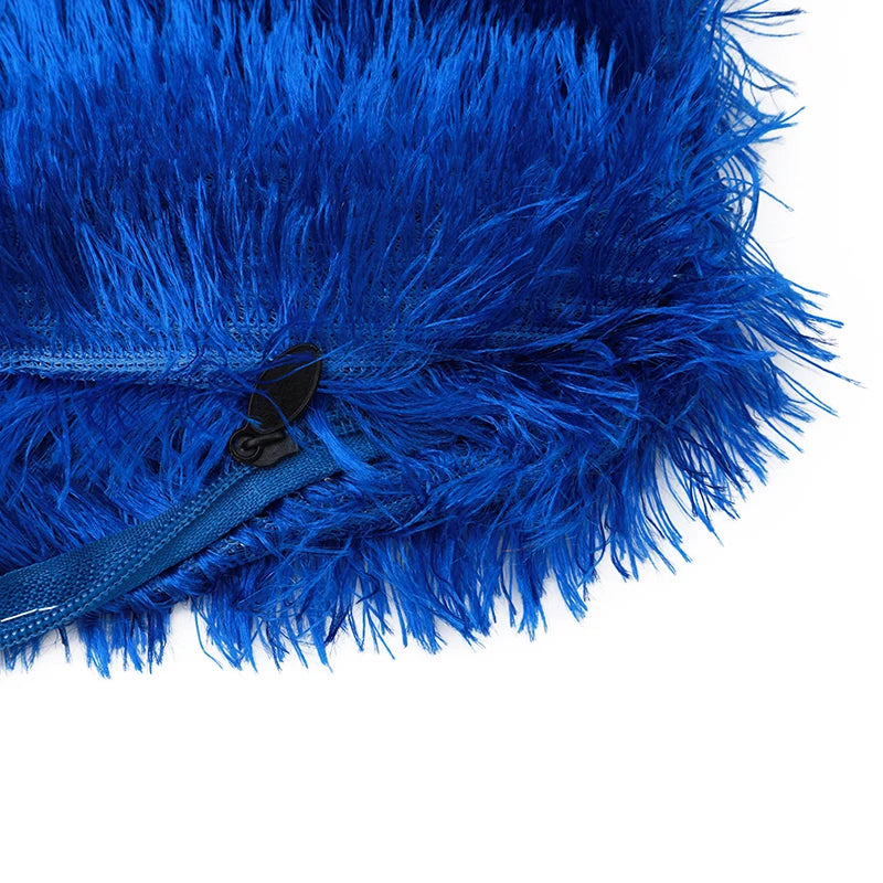 Housse de Coussin en Peluche et Fourrure de velours