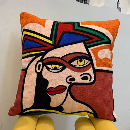 Housse de Coussin brodée style Picasso