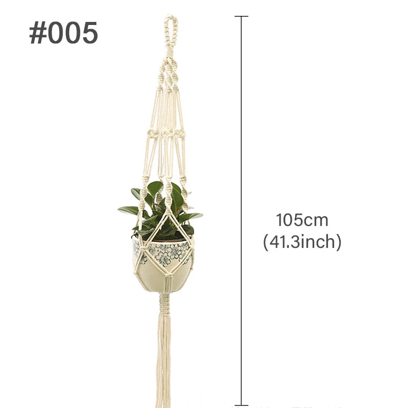 Macramé Mural Porte plantes - Paniers suspendus