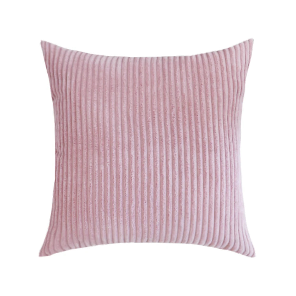 Housse de Coussin en velours côtelé rayé