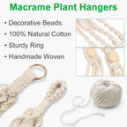 Macramé Mural Porte plantes - Paniers suspendus