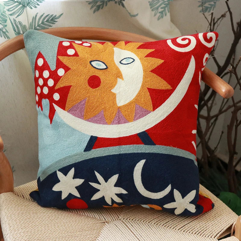 Housse de Coussin brodée style Picasso