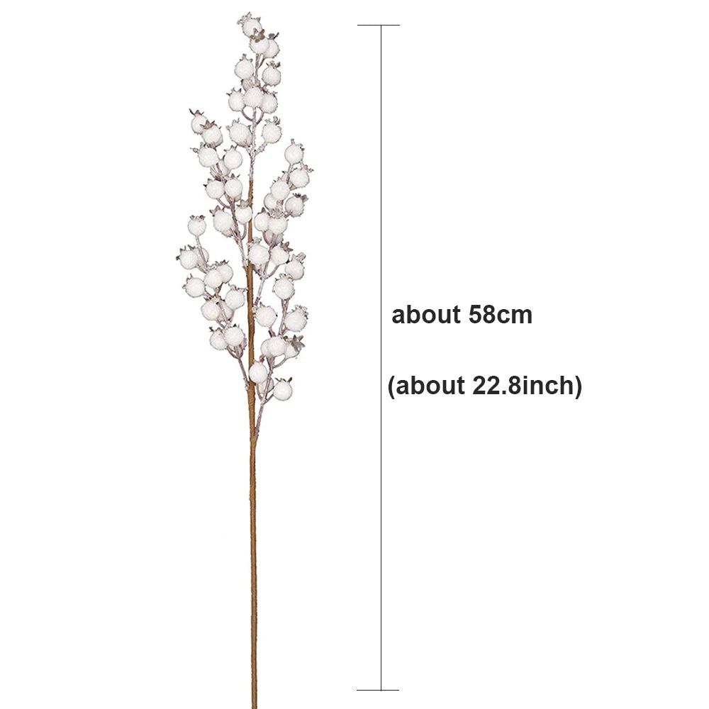 Fleur Artificielle Tige de Baies Blanches