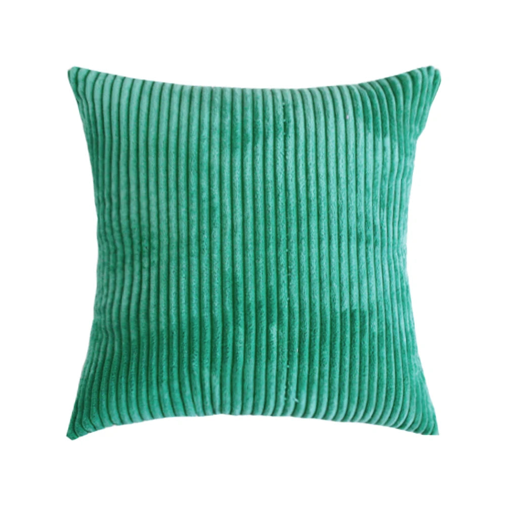 Housse de Coussin en velours côtelé rayé