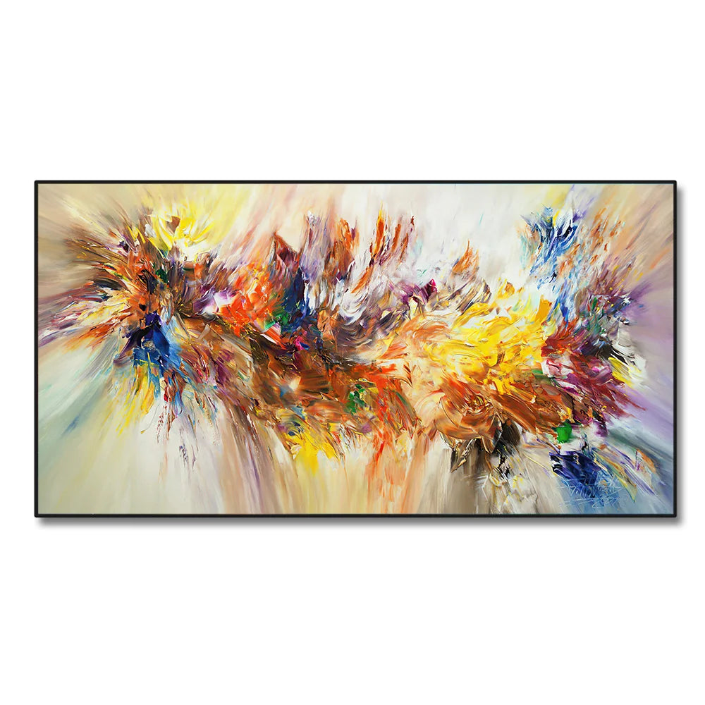 Tableau Moderne Peinture Abstraite Colorée Fleur