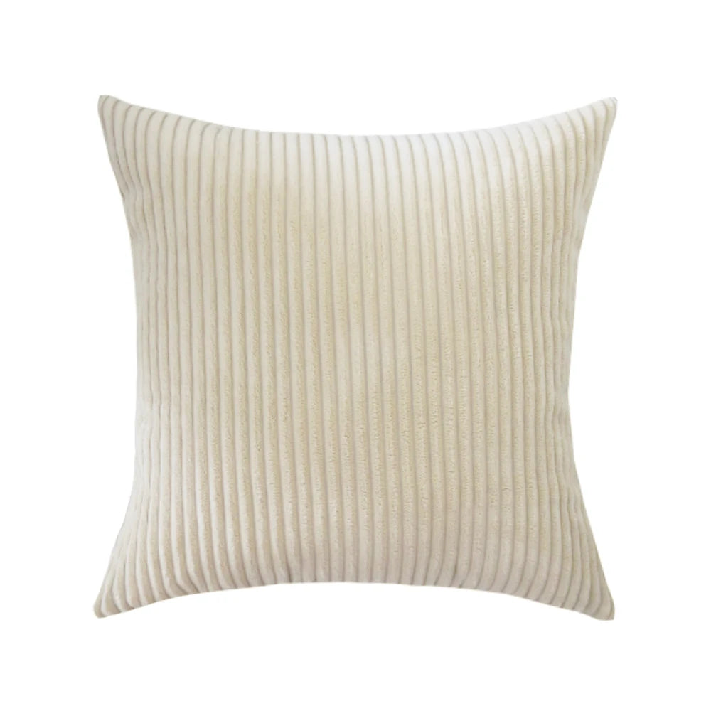 Housse de Coussin en velours côtelé rayé