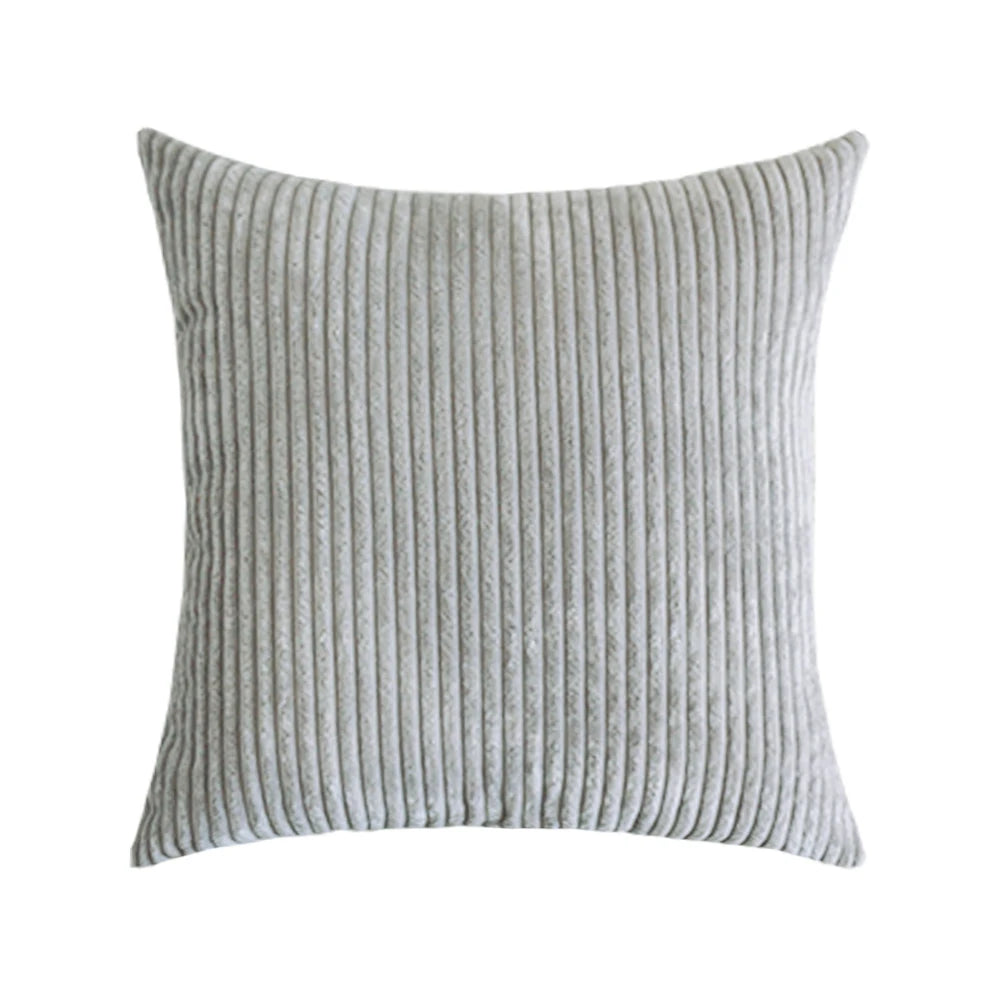 Housse de Coussin en velours côtelé rayé