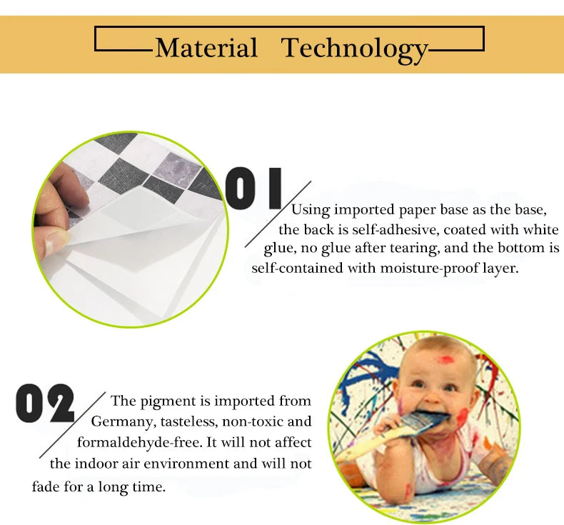 Revêtement Autocollant Mural Décoratif Mosaïque