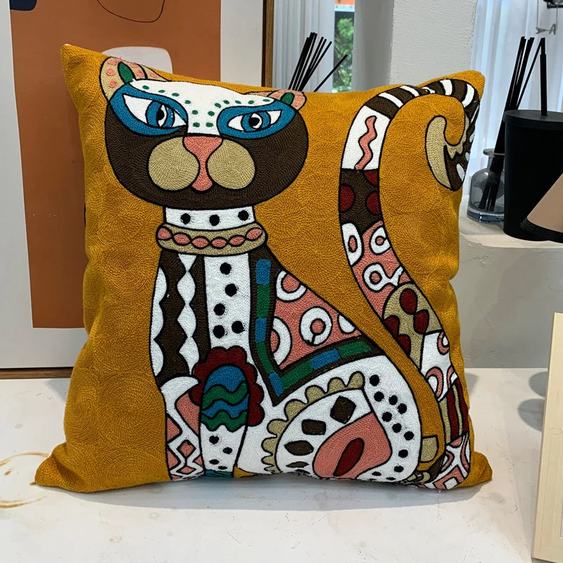 Housse de Coussin brodée style Picasso