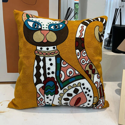 Housse de Coussin brodée style Picasso