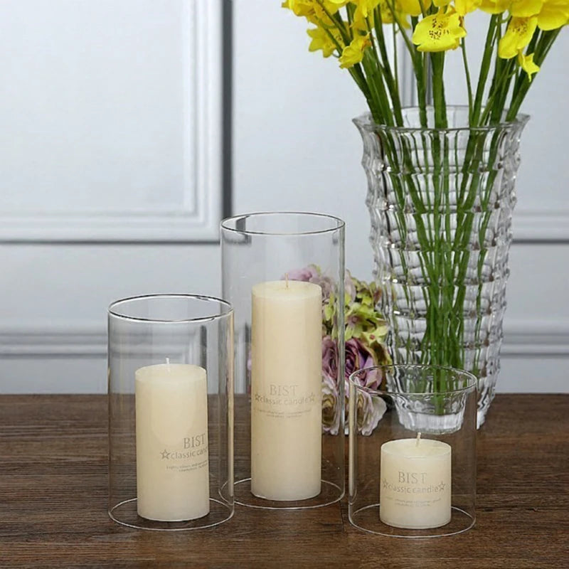 Bougeoir en Verre Cylindrique