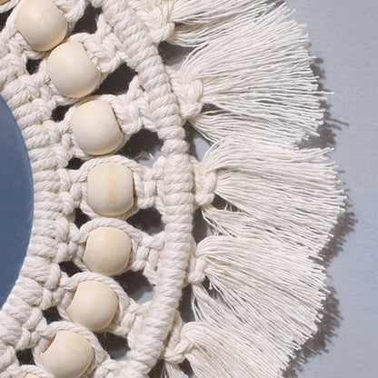 Miroir Décoratif Rond en Macramé
