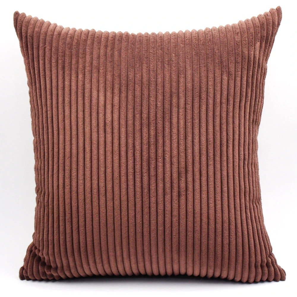 Housse de Coussin en velours côtelé rayé