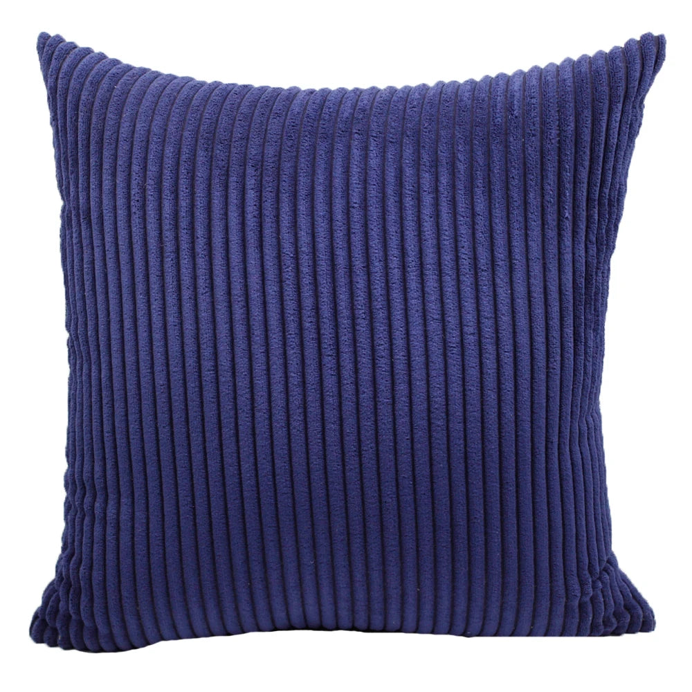 Housse de Coussin en velours côtelé rayé