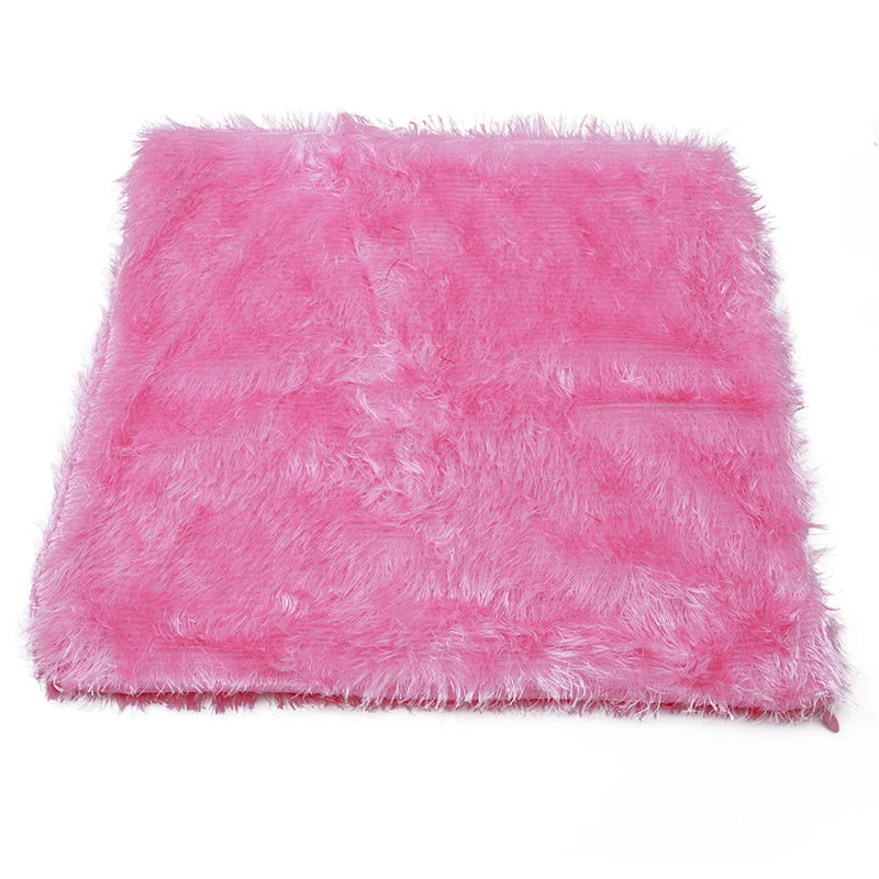 Housse de Coussin en Peluche et Fourrure de velours