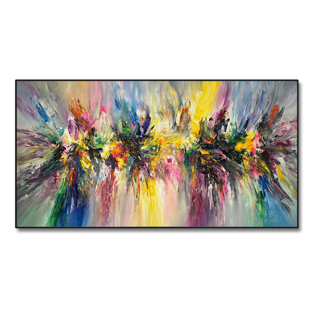 Tableau Moderne Peinture Abstraite Colorée Fleur