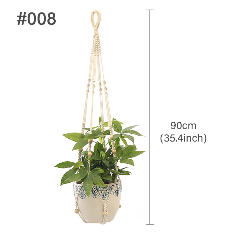 Macramé Mural Porte plantes - Paniers suspendus