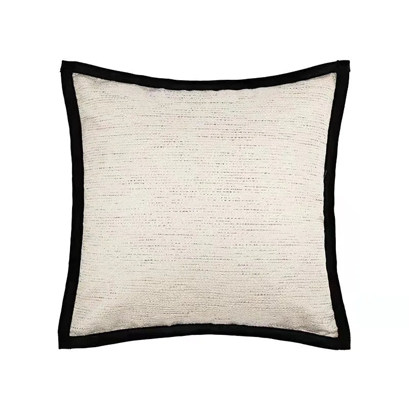 Housse de Coussin ivoire à rayures en Jacquard