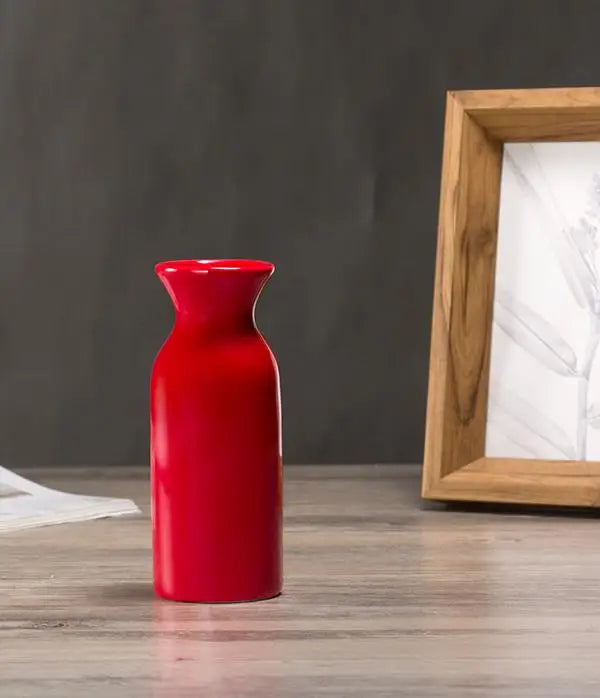 Vase en Céramique Rouge & Bleu