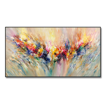 Tableau Moderne Peinture Abstraite Colorée Fleur