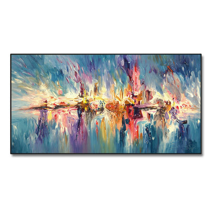 Tableau Moderne Peinture Abstraite Colorée Fleur