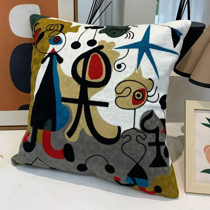 Housse de Coussin brodée style Picasso
