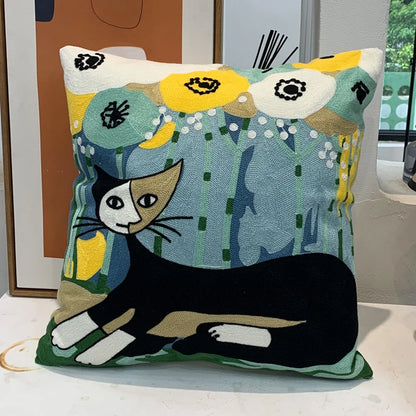 Housse de Coussin brodée style Picasso