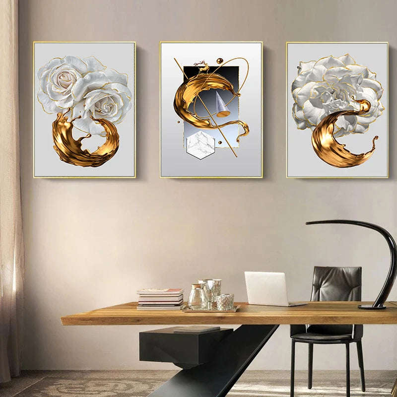 Tableau Moderne abstraite Fleur Blanche
