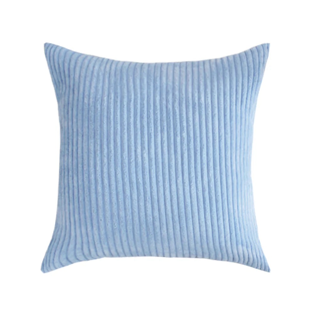 Housse de Coussin en velours côtelé rayé