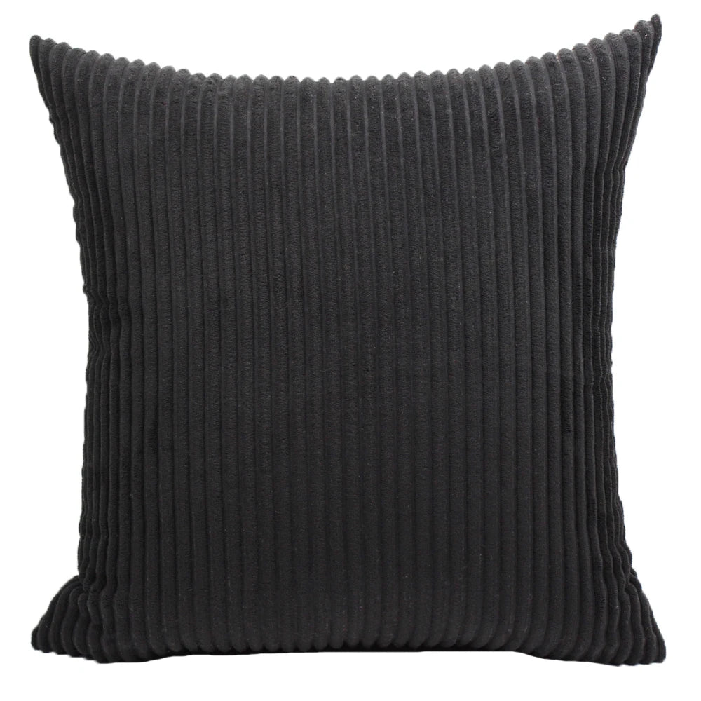 Housse de Coussin en velours côtelé rayé