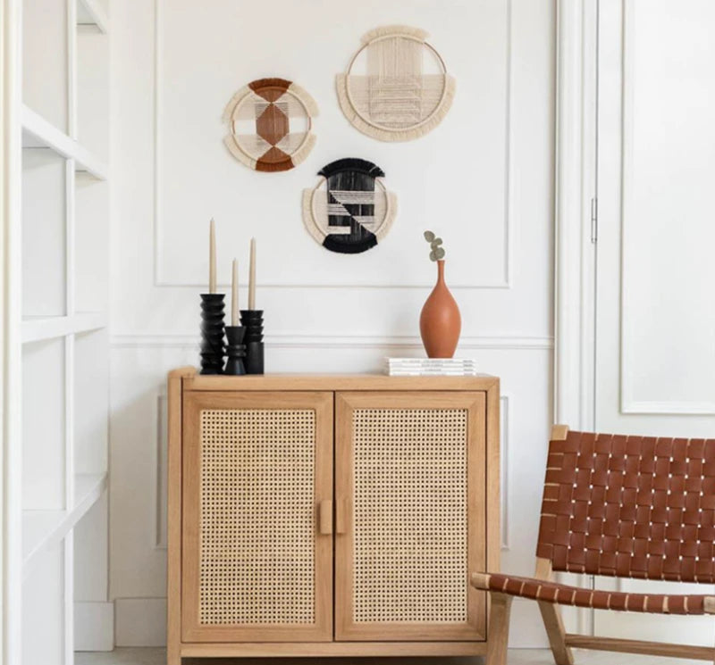 Panier Mural  Rond en Macramé