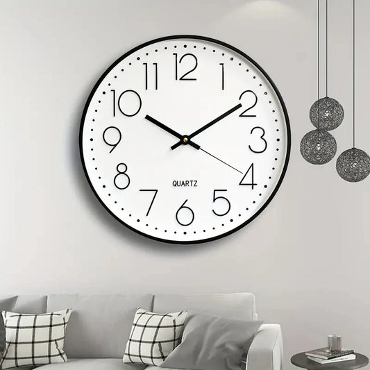 Horloge murale cubique numérique 8 pouces sans trou apparent, installée dans une chambre ou salon moderne, design minimaliste à quartz silencieux - Décoration intérieure