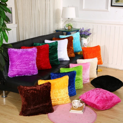 Housse de coussin 40×40 cm en peluche et fourrure de velours, style nordique, déco douce et élégante pour salon ou chambre - Décoration intérieure