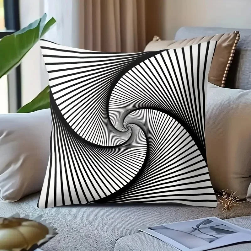 Housse de coussin  45×45 cm à motif géométrique abstrait, décoration moderne pour canapé ou salon - Décoration intérieure