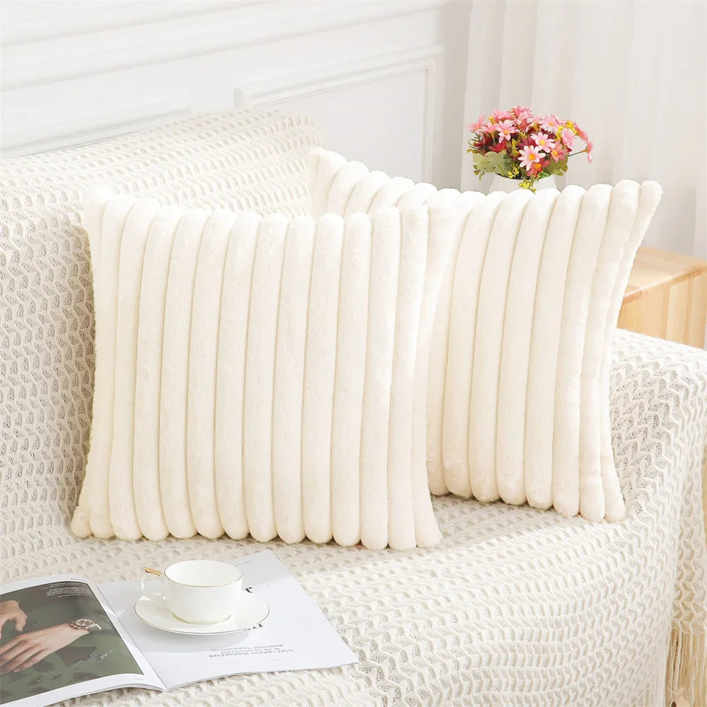 Housse de coussin 50×50 cm couleur unie, style nordique, douce et moelleuse, décoration élégante pour canapé ou salon - Décoration intérieure